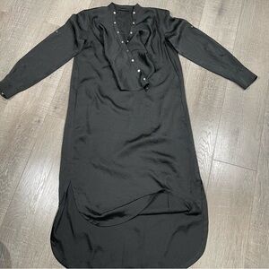 ALLSAINTS Black Midi Hi low dress size M With pockets NWOT